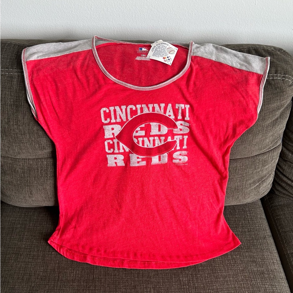 Majestic Cincinnati Reds MLB Baseball Red T-Shirt Women’s Sz: L